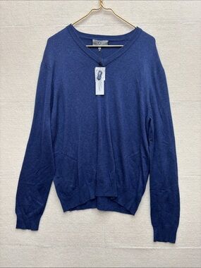 New Qi New York wool cashmere blend sweater XL blue